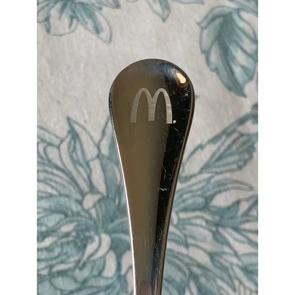 McDonald's Tea Caddy Spoon Coffee Scoop Stainless Steel Logo RARE HTF